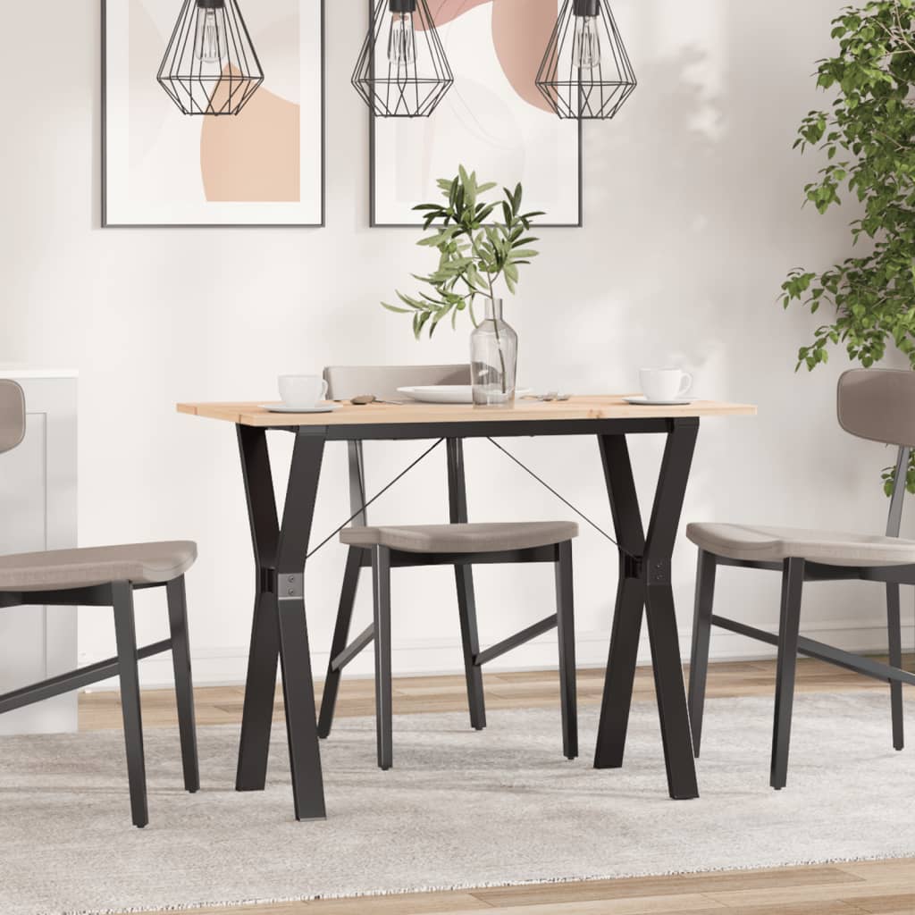 Mesa De Comedor Marco Y Madera Maciza Pino Y Acero 100x50x75cm_1