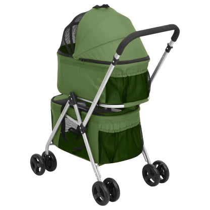 Vidaxl Cochecito Doble De Perros Plegable Tela Oxford Verde 83x48x97cm_4