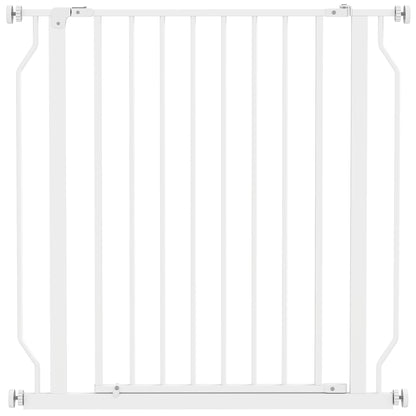 Pawhut Barrera De Seguridad Para Puertas Y Escaleras 75-85x76 Cm Blanco_0