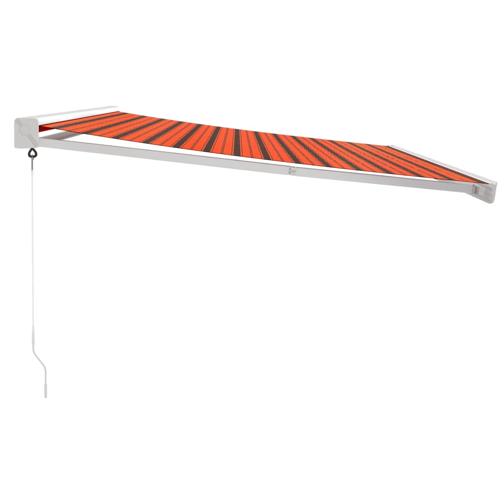 Toldo Retráctil Aluminio Y Tela Naranja Y Marrón 4,5x3 M_3