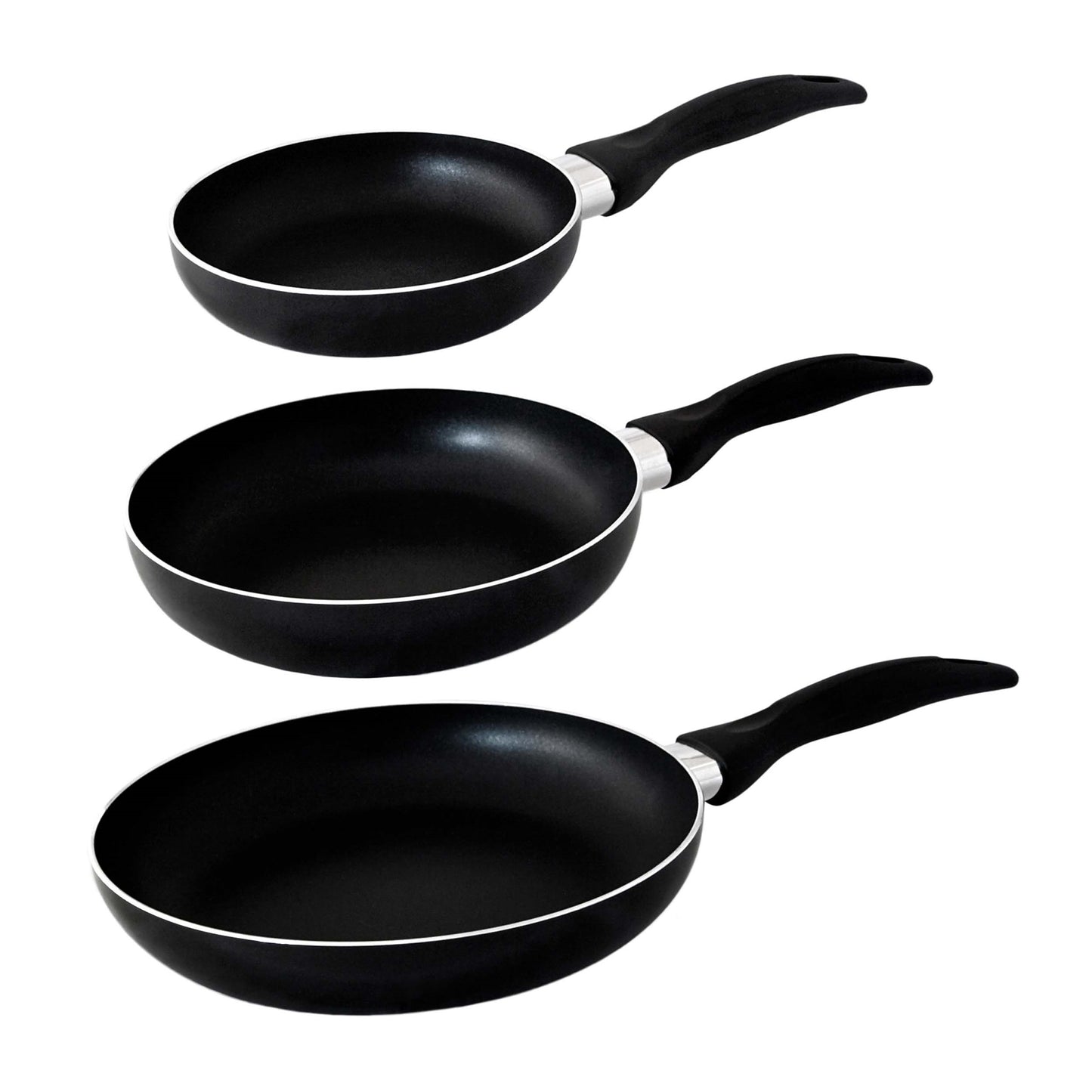 Juego De 3 Sartenes San Ignacio En Negro Color 16, 20 Y 24 Cm).