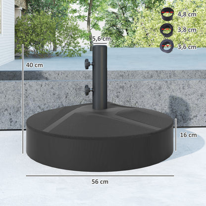 Outsunny Base Para Sombrilla Redonda Rellenable Con Agua 25l O Arena 30kg Negro_2