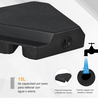 Outsunny Base Para Sombrilla Crucial De 4 Pesos Rellenables De Agua Arena_5
