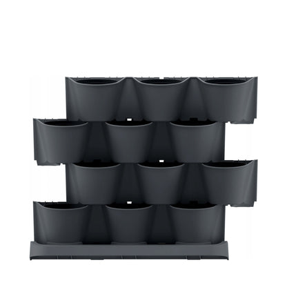 Macetero Vertical Prosperplast Cascade Garden De Plastico En Color Antracita 68,5 (largo) X 19 (ancho) X 54,6 (alto) Cm_0
