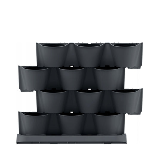 Macetero Vertical Prosperplast Cascade Garden De Plastico En Color Antracita 68,5 (largo) X 19 (ancho) X 54,6 (alto) Cm