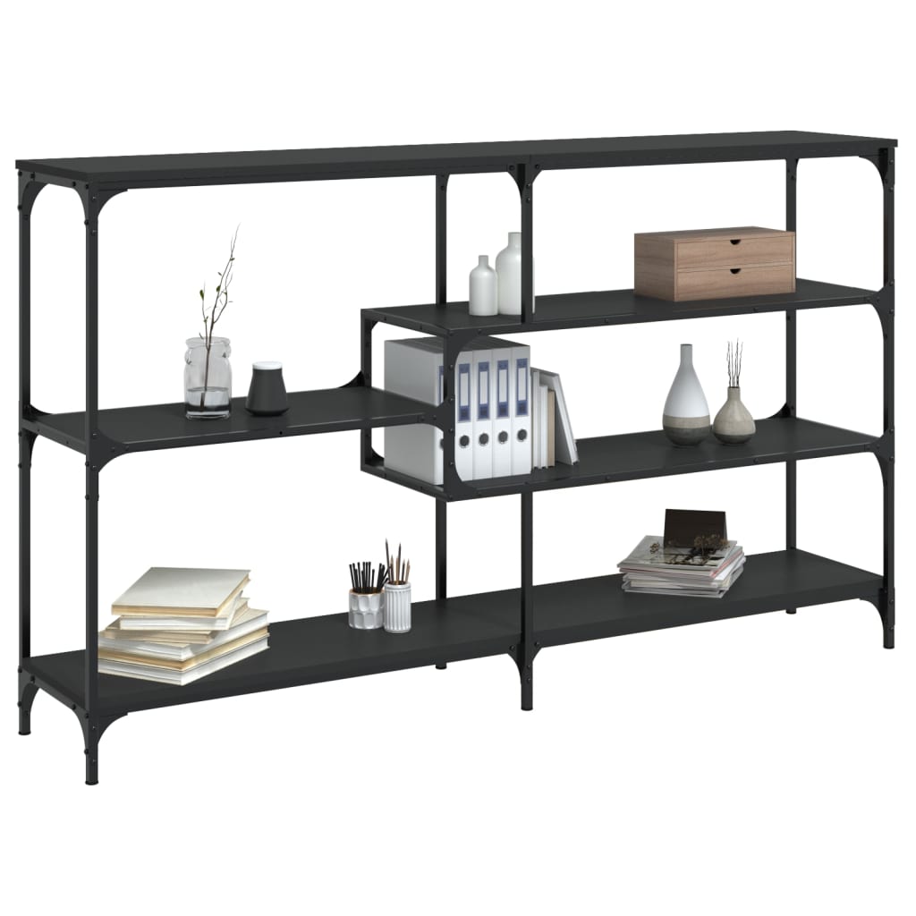 Mesa Consola Madera De Ingeniería Negra 160x32x95 Cm_1