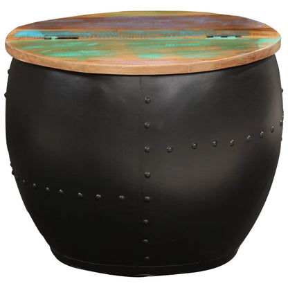 Mesa De Centro De Madera Maciza Reciclada 53x43 Cm._0