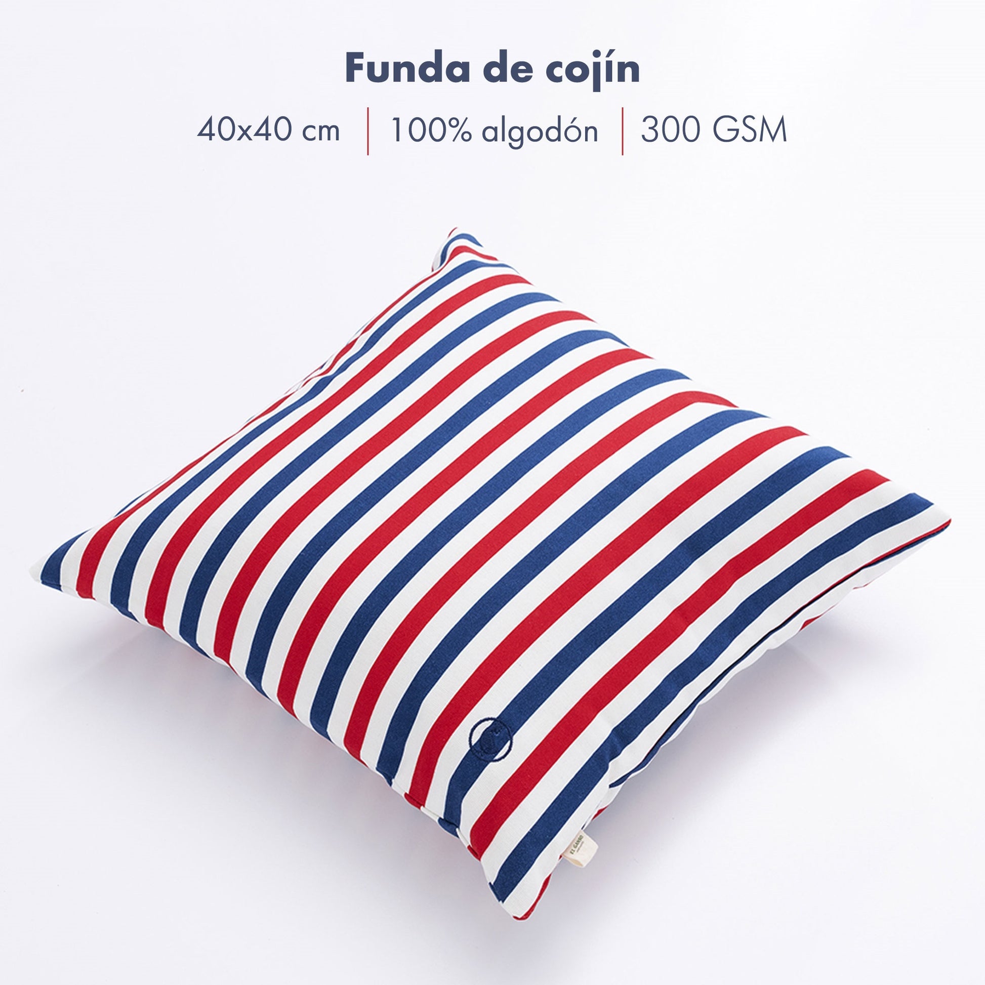 Funda De Cojín 40x40cm 100% Algodón 300gsm Rayas Yale El Ganso_1