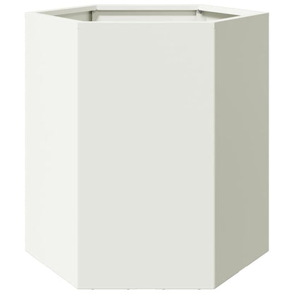 Jardinera Hexagonal Acero Blanco 46x40x45 Cm_5