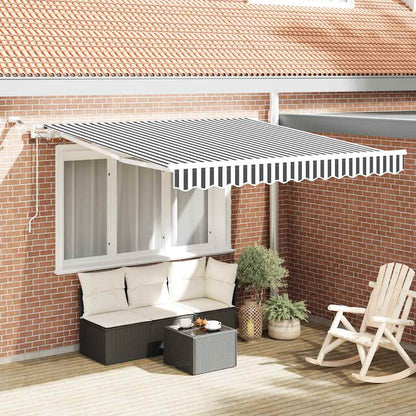 Toldo Retráctil Automático Luz Led Antracita Blanco 300x250 Cm_1