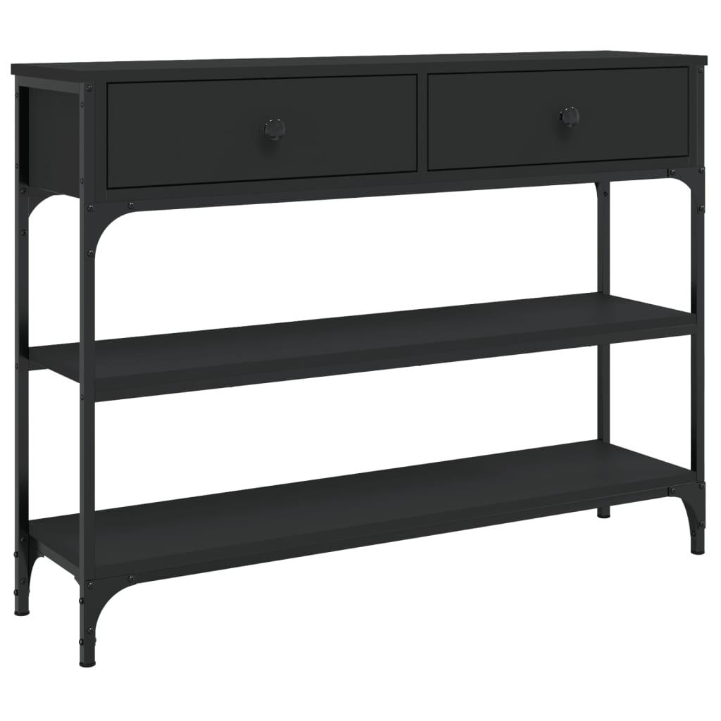 Mesa Consola Madera De Ingeniería Negra 100x25x75 Cm_0
