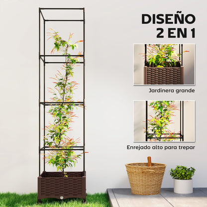 Outsunny Jardinera Con Enrejado Ajustable_3