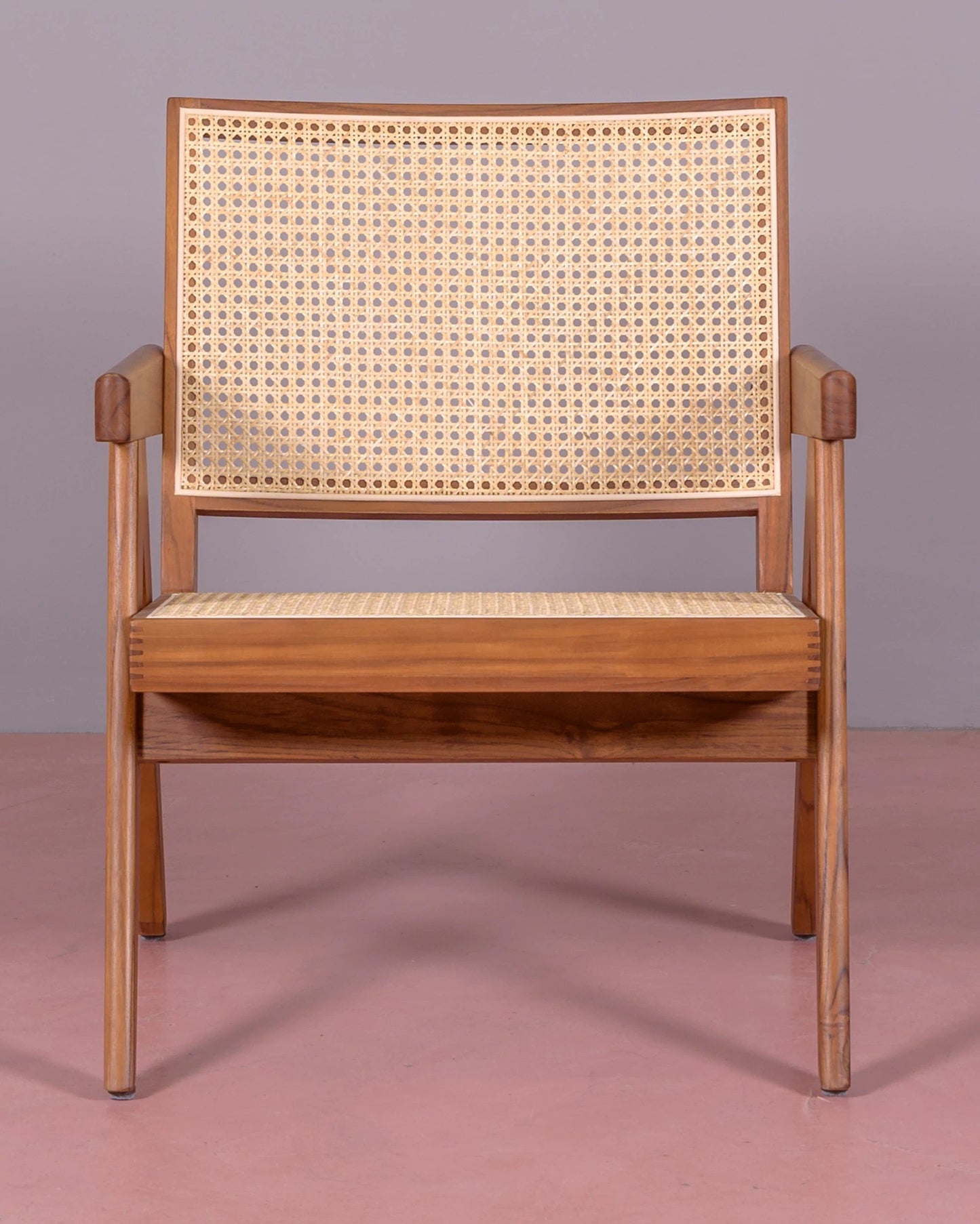 Sillón Clásico Con Reposabrazos En Madera De Teca Y Ratán Natural - Compass_3