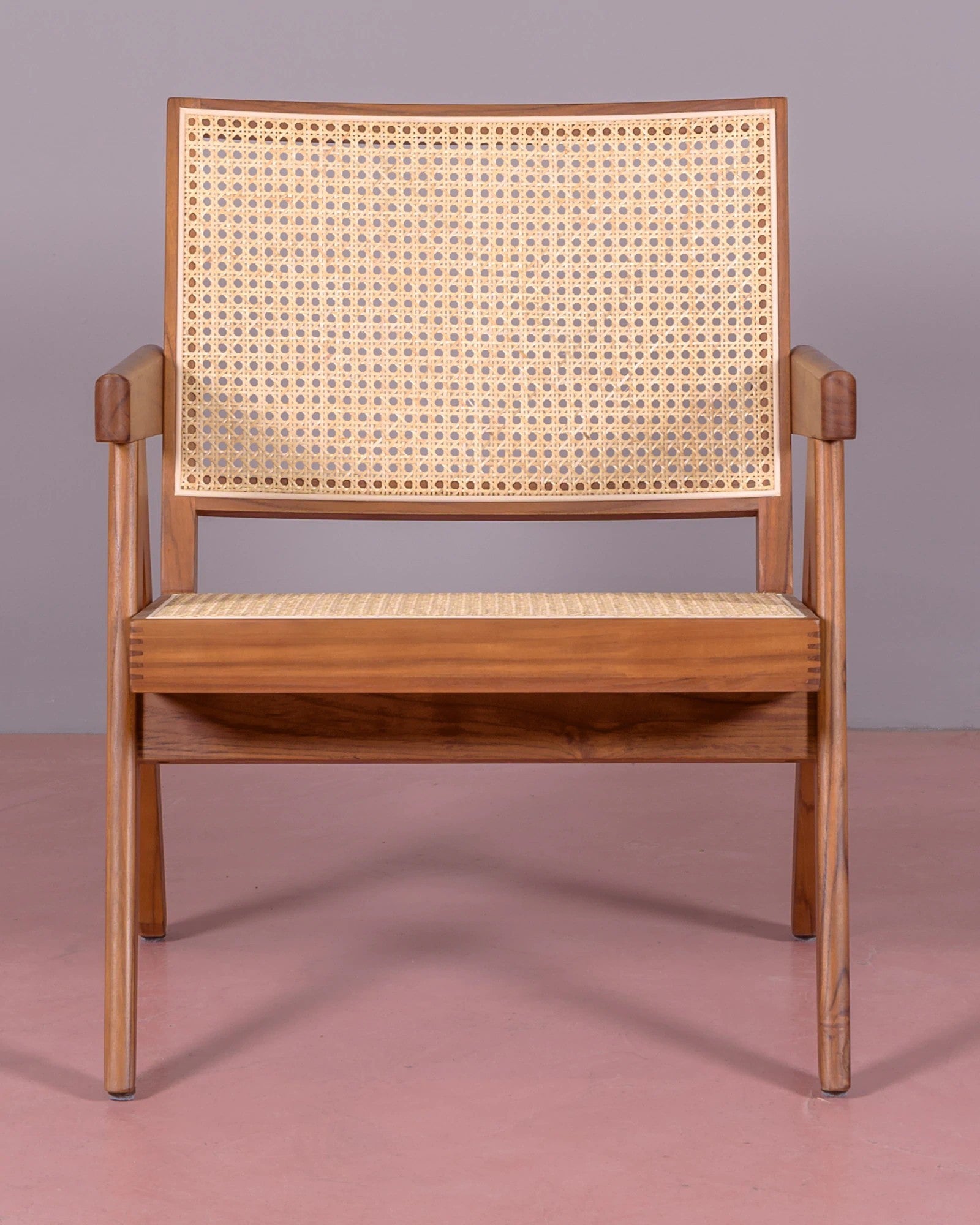 Sillón Clásico Con Reposabrazos En Madera De Teca Y Ratán Natural - Compass_3