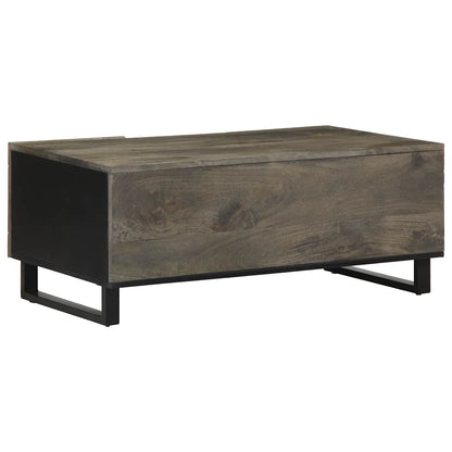 Mesa De Centro Madera Maciza De Mango Negra 100x54x40 Cm_3