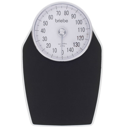 Báscula Analógica De Baño, Precisión, Mecánica, Medición Hasta 150 Kg, Sin Pilas, Fácil Uso, Briebe, Sc1122, Blanco/gris