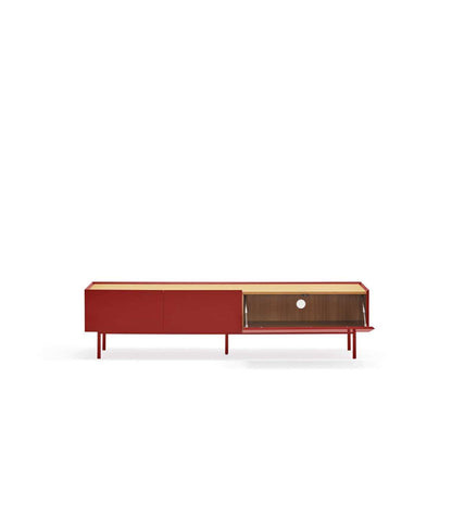 Mueble Para Televisión Modelo Arista 1 Puerta 2 Cajones Acabado Burdeos, 40cm(ancho) 45c_5