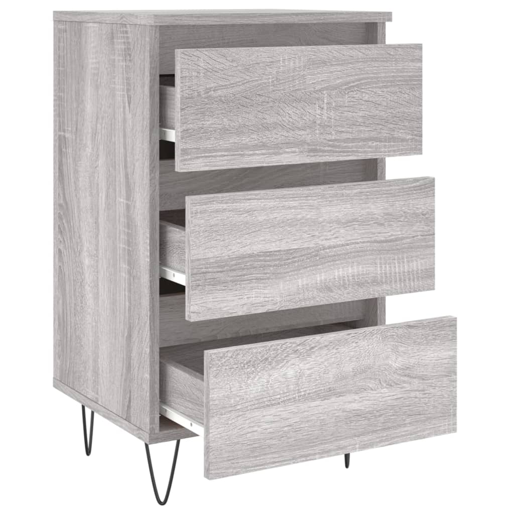 Mesita De Noche Madera De Ingeniería Gris Sonoma 40x35x69 Cm_4