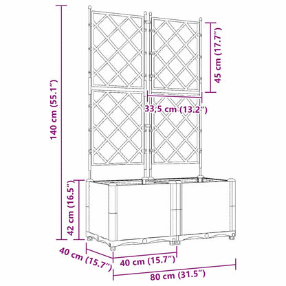 Vidaxl Maceta De Jardín Con Enrejado 2 Pcs Gris Claro 80 X 40 X 143 Cm_2