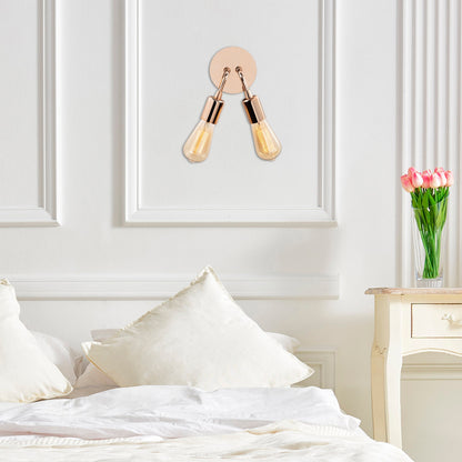 Aplique De Pared, Metal , Cobre, 14x14x20, Casquillo 2 X E 27 Max 40 W_4