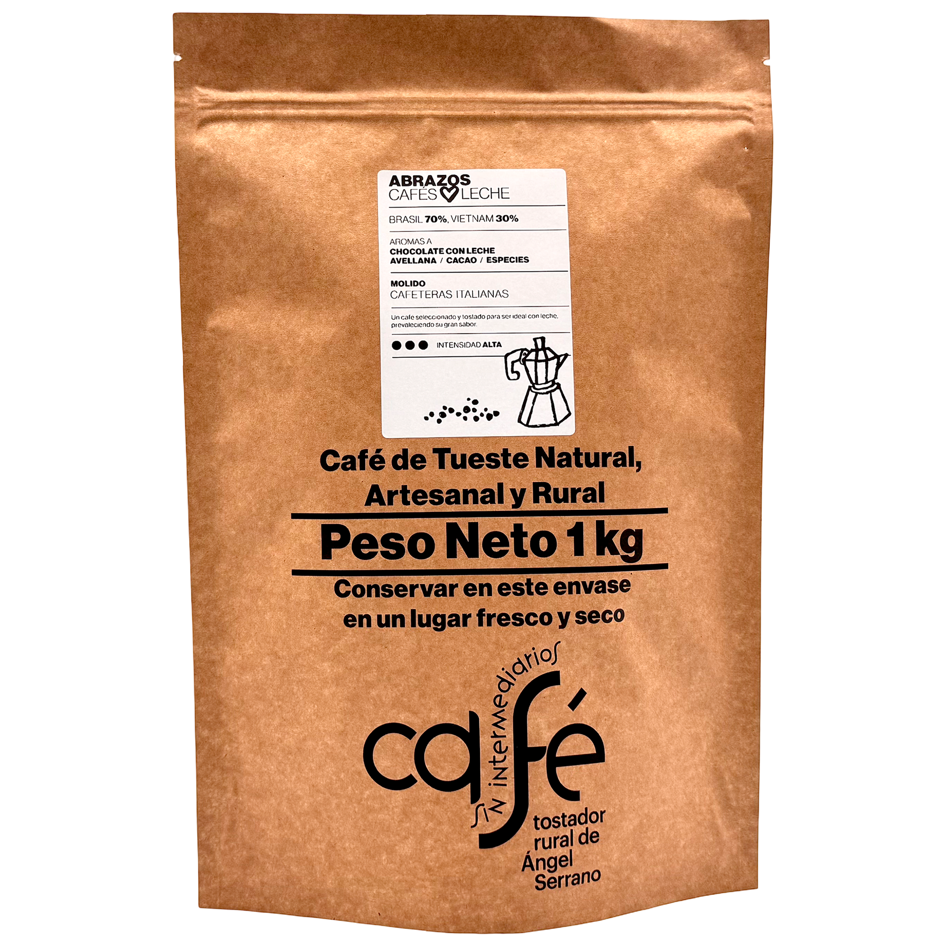 Cafe Sin Intermediarios Café Brasil Abrazos Molido Italiana (moka) 1 Kg_0