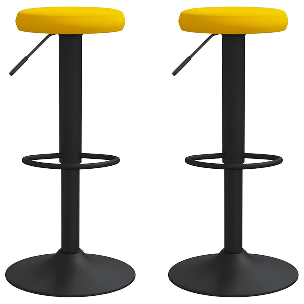 Taburetes De Cocina 2 Unidades Terciopelo Amarillo Mostaza_0
