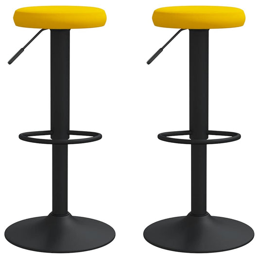 Taburetes De Cocina 2 Unidades Terciopelo Amarillo Mostaza_0