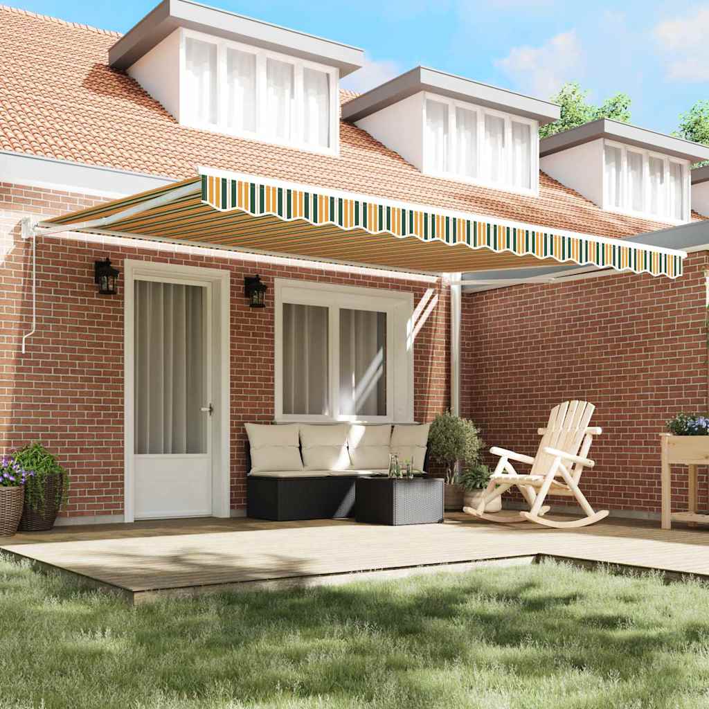 Toldo Retráctil Verde Y Amarillo 450 X 300 X 165 Cm_2