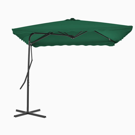 Vidaxl Sombrilla De Jardín Con Palo De Acero Verde 250x250 Cm_0