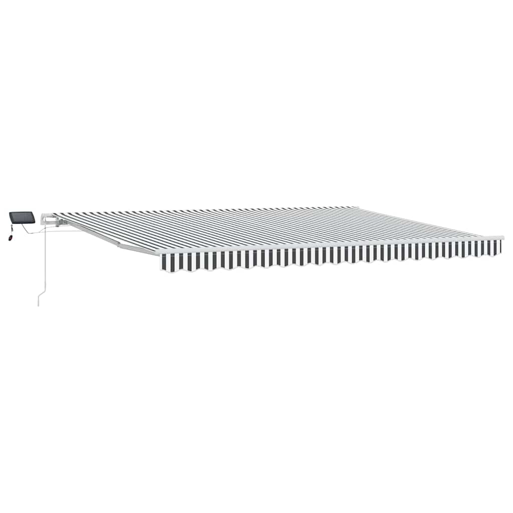 Toldo Retráctil Manual Con Led Antracita Y Blanco 450x300 Cm_0