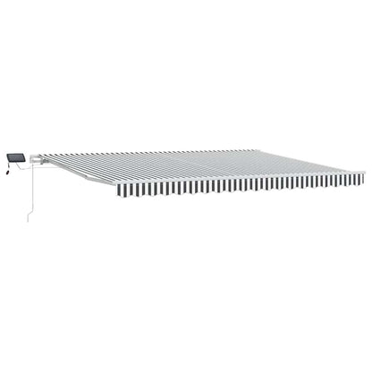 Toldo Retráctil Manual Con Led Antracita Y Blanco 450x300 Cm_0