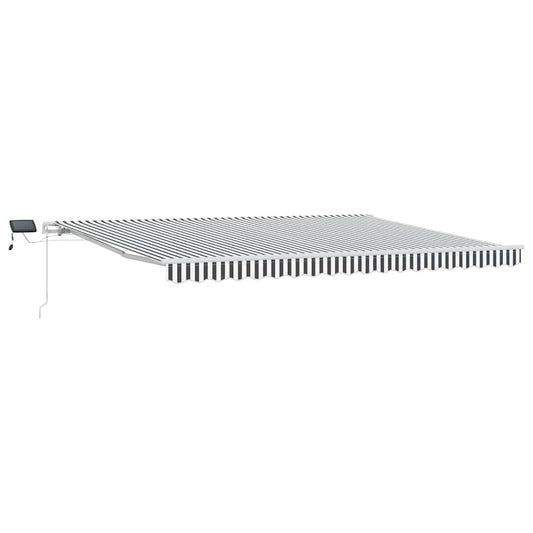 Toldo Retráctil Manual Con Led Antracita Y Blanco 450x300 Cm_0