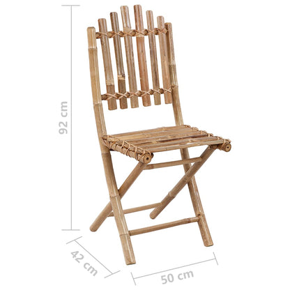 Vidaxl Set De Comedor Exterior Plegable 5 Piezas Con Cojines Bambú_5
