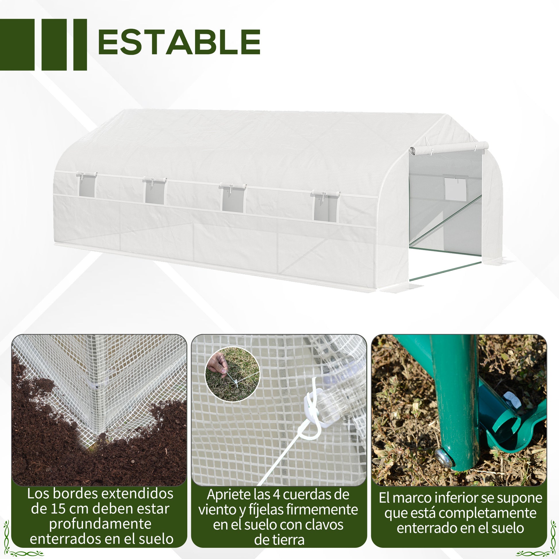 Outsunny Invernadero De Jardín 6x3x2 M Tipo Túnel Para Cultivo Plantas_4