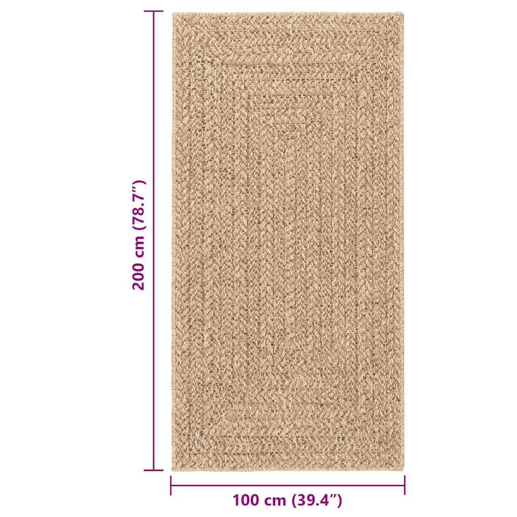 Vidaxl Alfombra Zizur Apariencia Yute Interior Exterior Beige 80x250cm_2