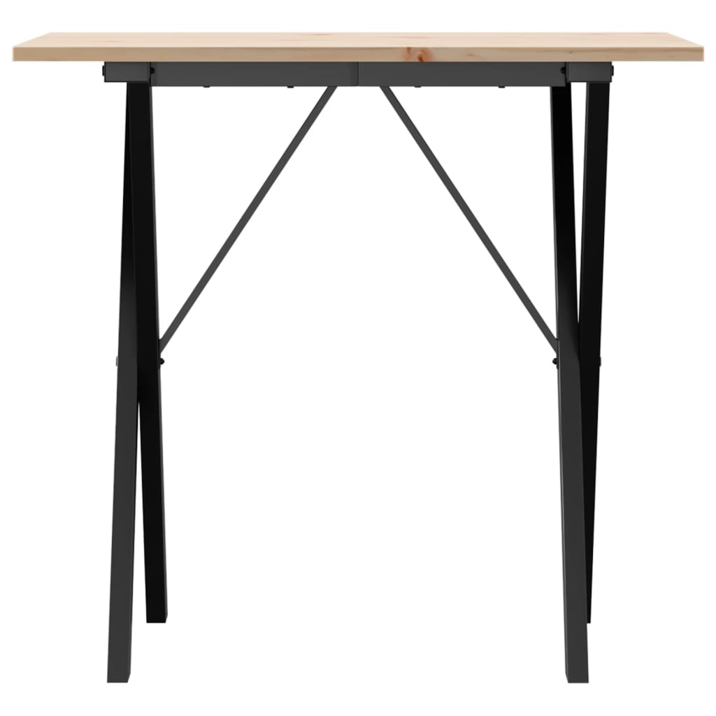Mesa De Comedor Marco X Madera Maciza Pino Y Acero 80x50x75 Cm_2