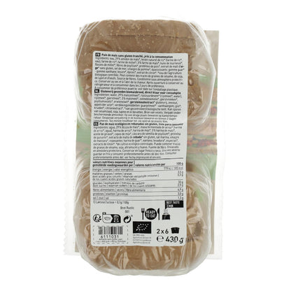 Pan de molde Rebanadas de Maíz Ecológico Sin gluten Schnitzer 430 g