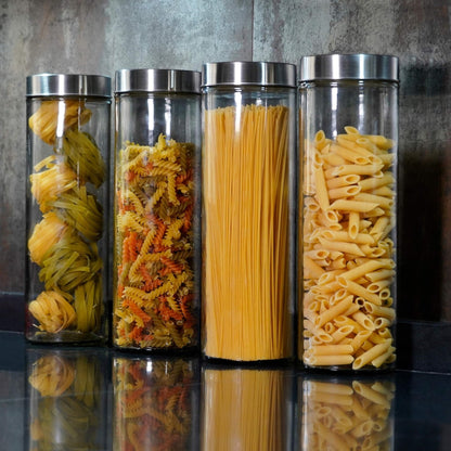 Well Home Tarro Hermético Ø11x27cm De Vidrio Y Acero Inoxidable 2l