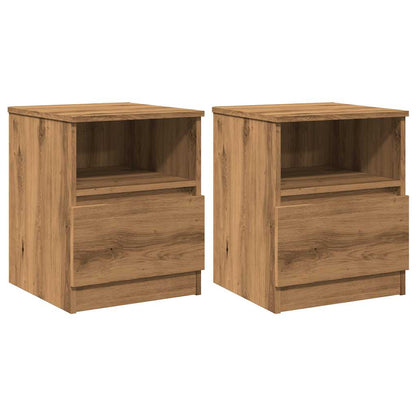 Mesitas Noche 2 Uds Madera Ingeniería Roble Artisan 40x40x50 Cm_0