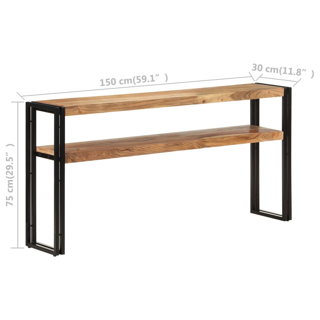 Mesa Consola De Madera Maciza De Acacia 150x30x75 Cm_3