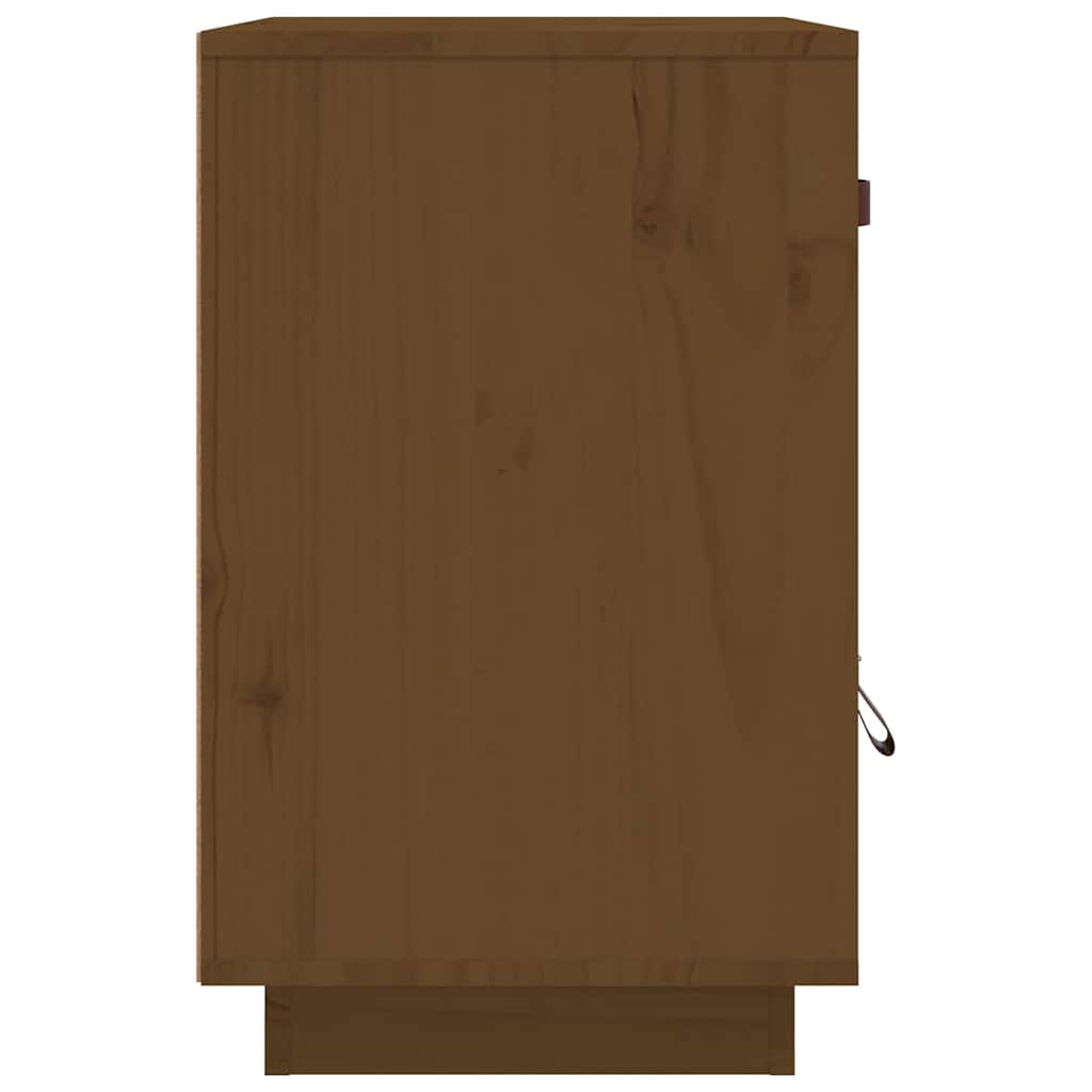 Mesita De Noche Madera Maciza De Pino Marrón Miel 40x34x55 Cm_4