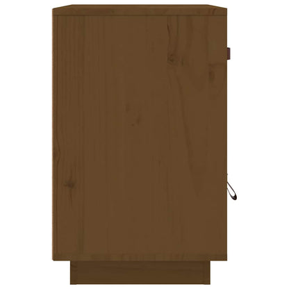 Mesita De Noche Madera Maciza De Pino Marrón Miel 40x34x55 Cm_4