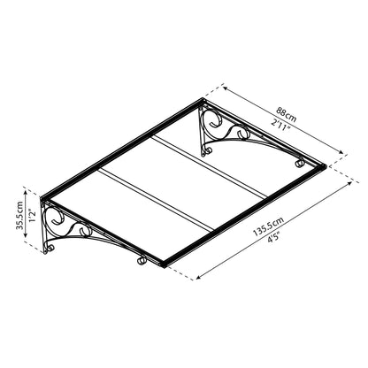 Marquesina para puerta Venus 135x88x35 cm