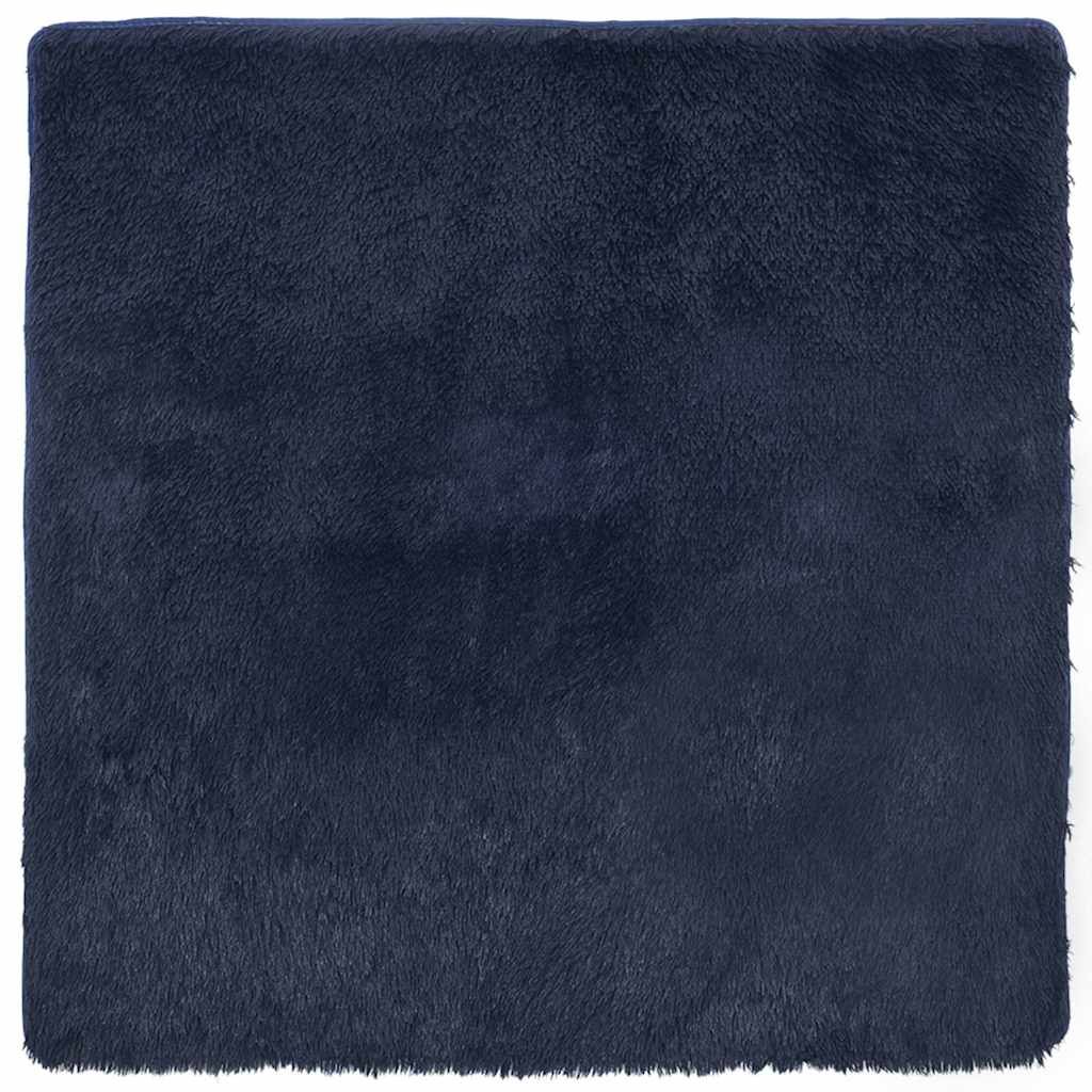 Vidaxl Alfombra De Pelo Largo Navarra Azul Marino 160x160 Cm Poliéster_0