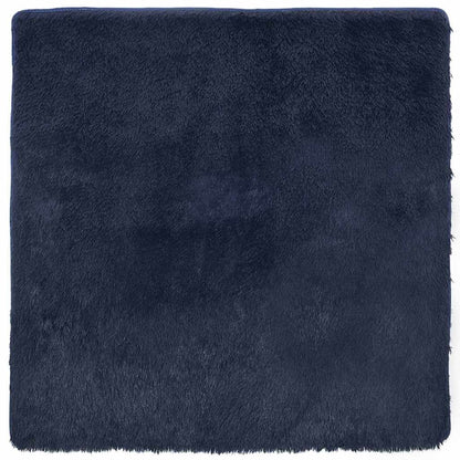 Vidaxl Alfombra De Pelo Largo Navarra Azul Marino 160x160 Cm Poliéster_0
