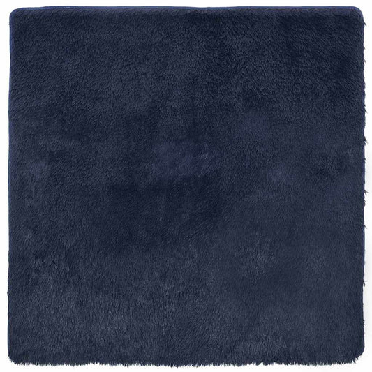 Vidaxl Alfombra De Pelo Largo Navarra Azul Marino 160x160 Cm Poliéster_0