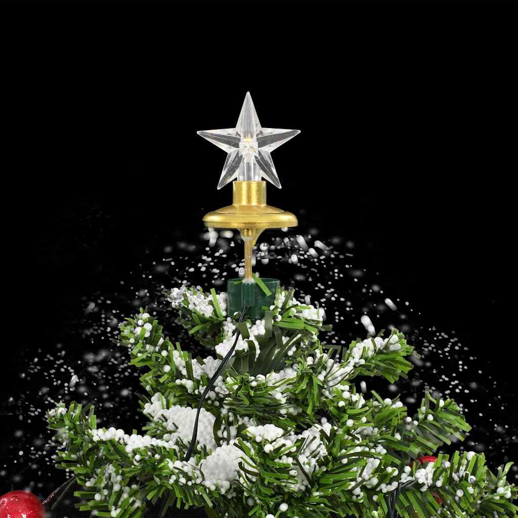 Vidaxl Árbol De Navidad Con Nieve Con Base En Paraguas Verde 75 Cm_4