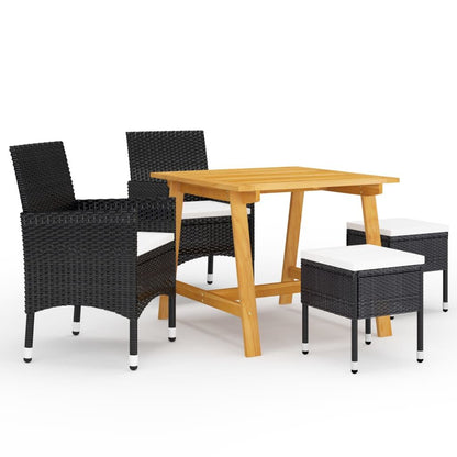 Vidaxl Juego De Comedor De Jardín De 5 Piezas Negro_0