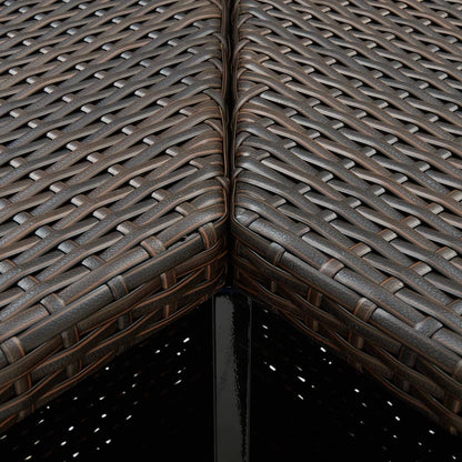 Mesa De Bar De Esquina Marrón Ratán Sintético 100x50x105 Cm_3