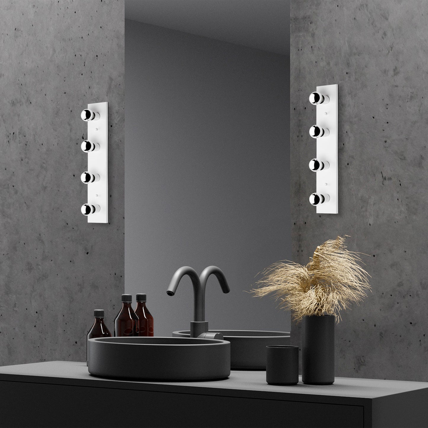 Aplique De Pared, Metal , Blanco, 10x10x60, Casquillo 4 X E27 Max 40 W_4